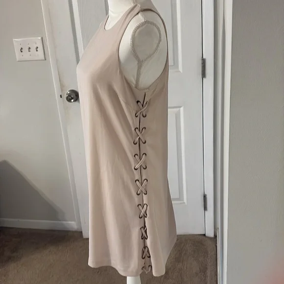 Lulus Blush Lace-Up Side Sleeveless Shift Dress Size Large - Picture 3 of 9